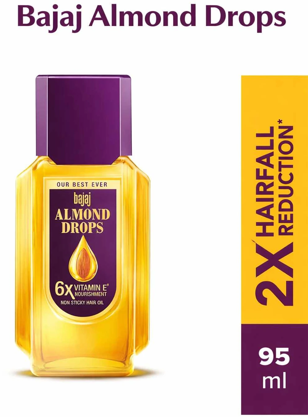 BAJAJ Almond Drops with 6X Vitamin E Nourishment for 2X Hairfall Reduction  Hair Oil
